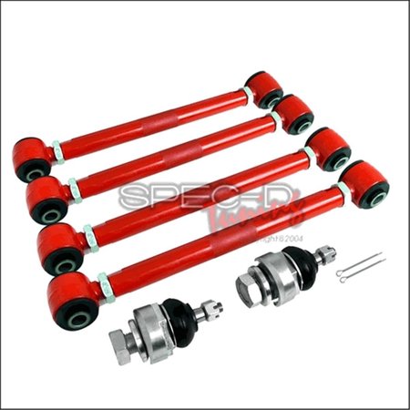 SPEC-D TUNING 6 Pieces Camber Kit Front & Rear for 03 to 07 Honda Accord, Red - 3 x 11 x 16 in. SP460954